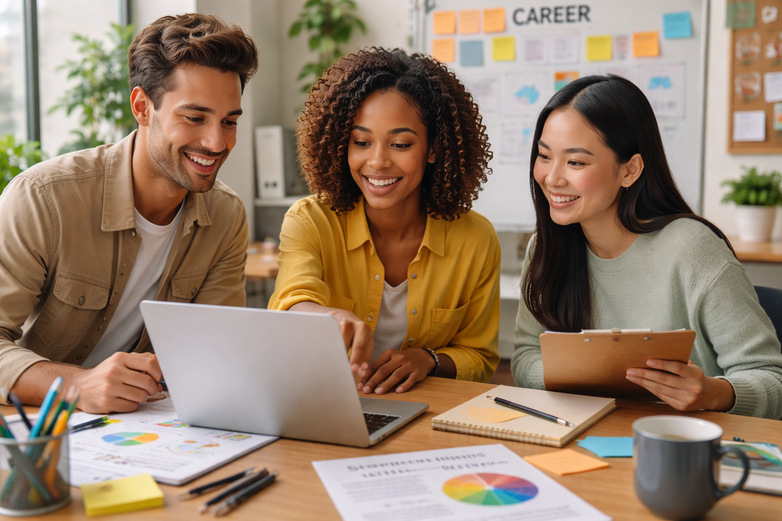 Professional planning their ideal career path based on strengths and passions