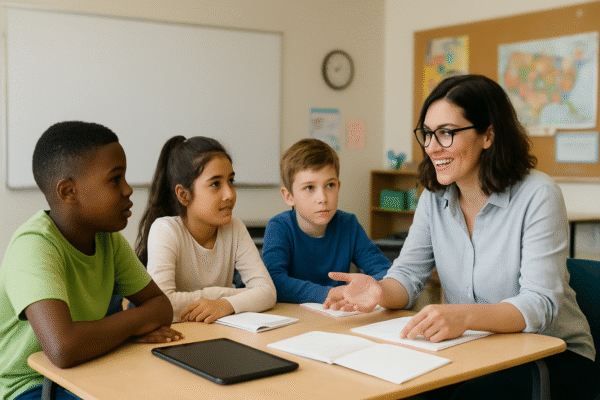 Illustration of the 7 G’s in special education showing growth, goals, guidance, grading, grouping, gaps, and graduation concepts.