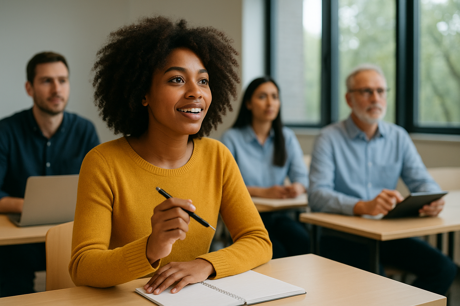 Students engaging in innovative learning activities that represent transformative education in a modern classroom