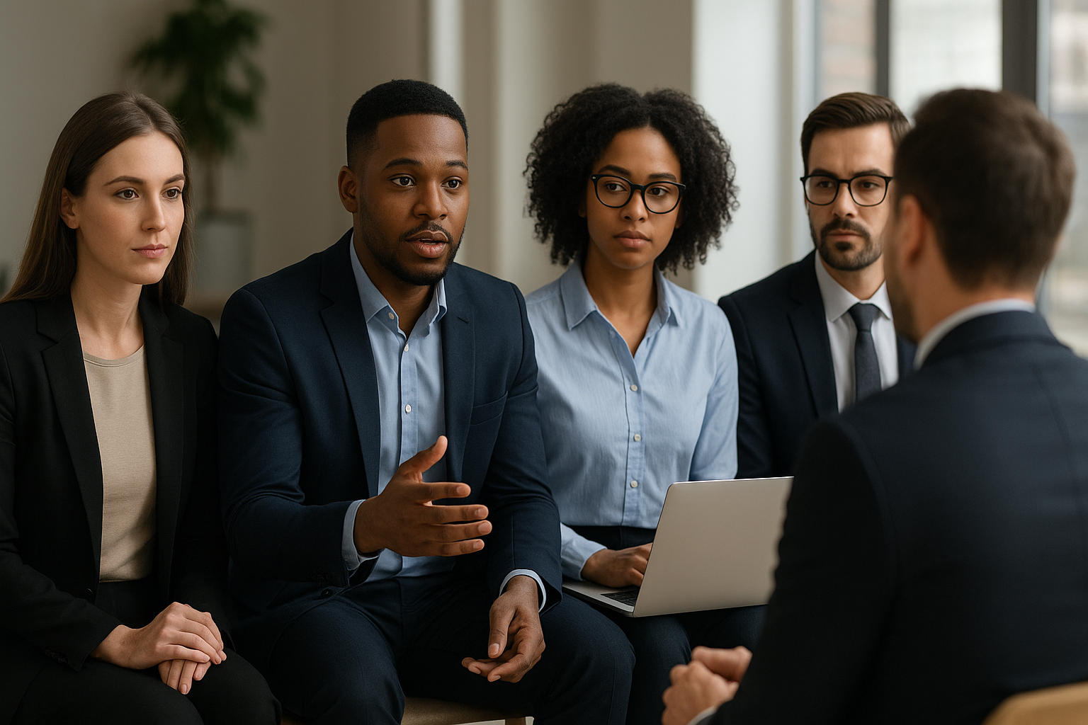 Job seekers demonstrating real skills such as communication, teamwork, and digital literacy in a modern workplace.