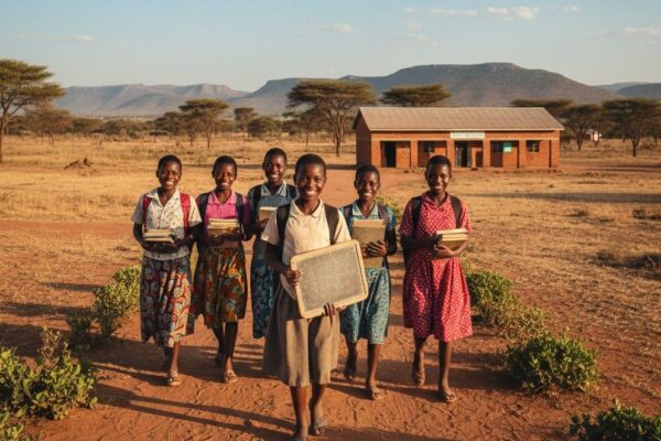 African schoolgirls attending class, highlighting the importance of girls’ education in Africa