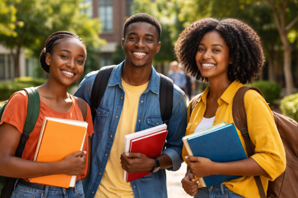 International students celebrating acceptance into fully funded bachelor’s scholarships for the 2026–2027 academic year