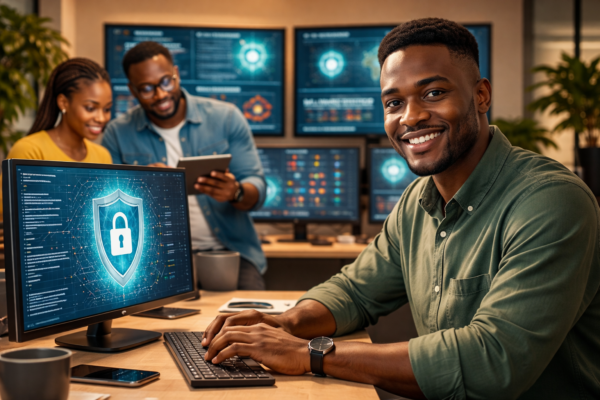 Cybersecurity professionals working in Nigeria’s digital economy, protecting financial and government systems from cyber threats