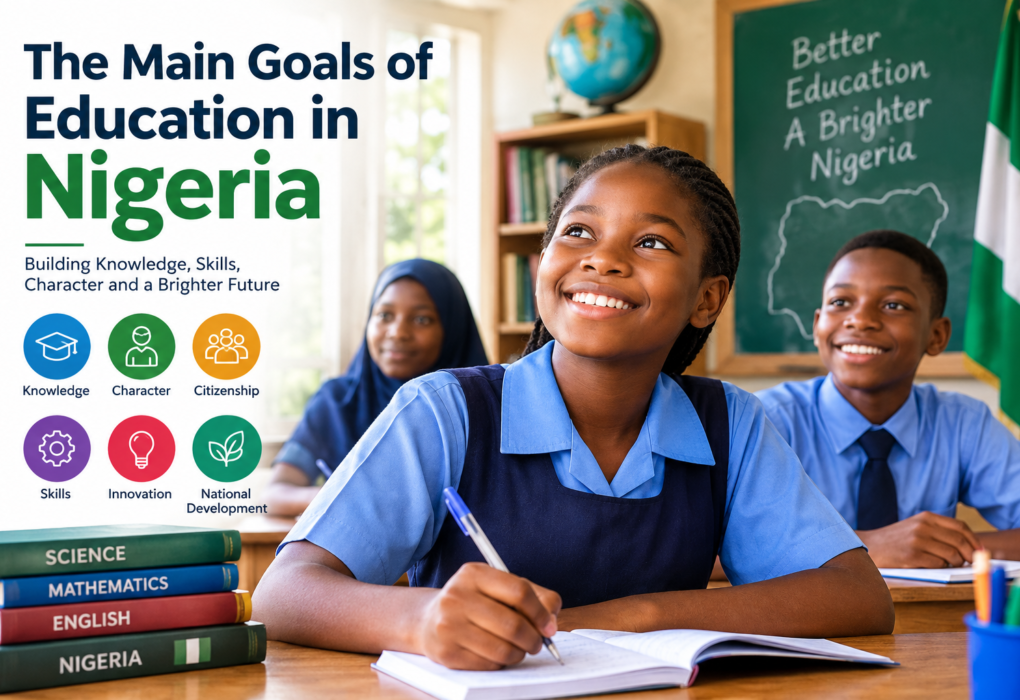 Nigerian students learning in a classroom as part of the goals of education in Nigeria